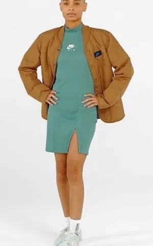 Nike Air vintage green mock turtleneck long sleeve dress thumbnail 1