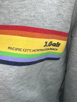 Brandy Melville John Galt Crop Sweatshirt Pacific City Rainbow thumbnail 5