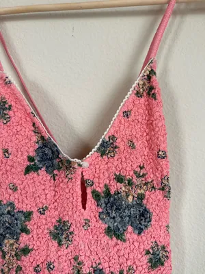 Free People Pink Seaside Rose Smocked Bodysuit thumbnail 6