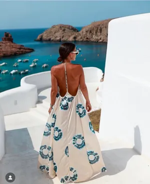 Zara dress maxi oversize fit boho blogger prints casual summer vacation wedding thumbnail 6