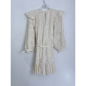 NWT Cleobella Alana Mini Dress Cream Embroidered Organic Cotton Ruffle S thumbnail 5