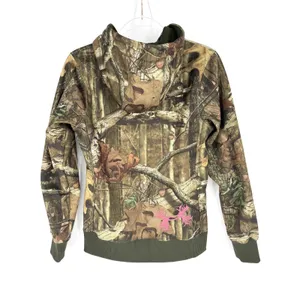 Under Armour Womens Camo Full Zip Hoodie‎ Pink Logo Fleece Sweatshirt Small thumbnail 3