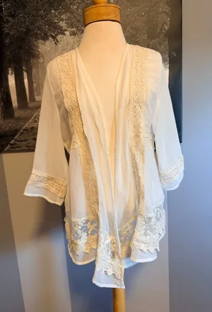 Penelope Rose Open Front Cardigan White thumbnail 1