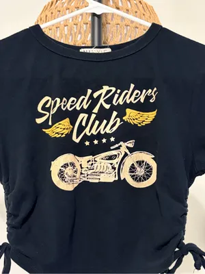 Black Speed Riders Club Side-Tie Graphic Tee thumbnail 3