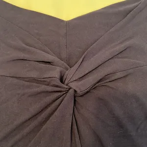 Tommy Bahama szS on or off shoulder twist front dark blue knit top EUC thumbnail 3