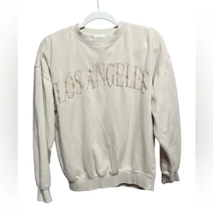 Reflex Cream Los Angeles Women’s Sweatshirt Sz S minimalist 90s y2k graphic‎ thumbnail 7