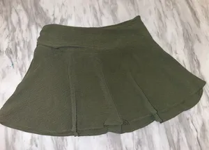 Women's Olive Green Flared Shorts Skirt thumbnail 1