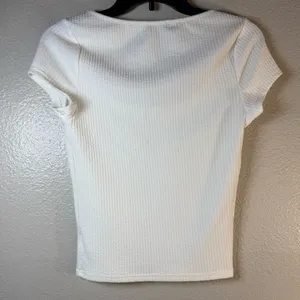White Fox Boutique Lace trim scoop Neck Top SZ:S thumbnail 5