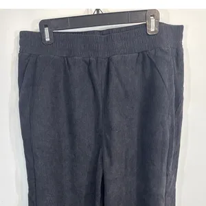 Halara Black Corduroy Wide Leg Pants XL Petite Elastic‎ Waist Pockets thumbnail 2