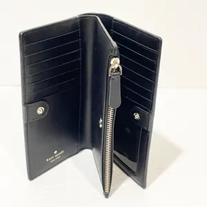 Kate Spade New York Black Pebbled Leather Credit Card ID Window Bifold Wallet thumbnail 2