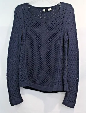 Anthropologie Moth Fisherman Knit Navy Blue Beach Sweater thumbnail 1