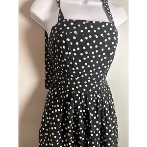 Rachel Zoe Womens Black White Polka Dot Tie‎ Strap Tiered Maxi Dress Small thumbnail 3