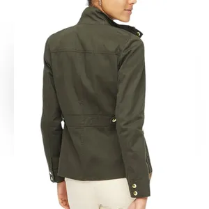 J. Crew Relaxed Boyfriend Field Jacket Olive Green w/ Gold Hardware W1076 Sz S thumbnail 3