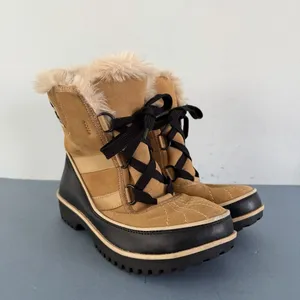 Sorel‎ Tivoli II Curry Tan Suede Faux Fur Lined Waterproof Winter Snow Boots thumbnail 2