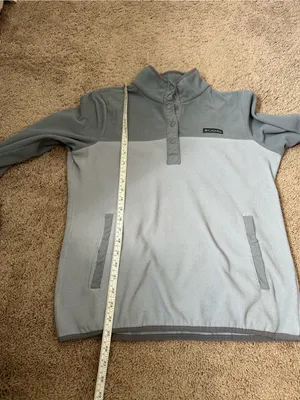 Columbia 1/4 Snap Two Tone Gray Fleece Pullover Size L thumbnail 6