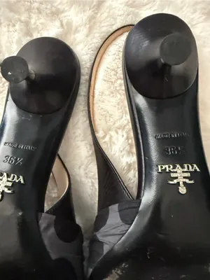 Prada Comic Collection Slingback Kitten Heels 36.5 Graphic Bow Runway Pumps thumbnail 11