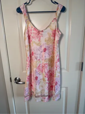 Vintage 2008 Victoria’s Secret PINK Floral Satin Slip Dress Large Y2K thumbnail 2