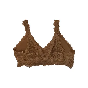 Maurices Lace Criss Cross Back Bralette Brown Plunge Pullover thumbnail 4