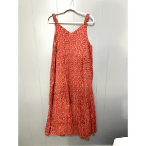 Joie Red Tea Rose Printed Bondi Tiered Cotton Summer Boho Midi Dress XL thumbnail 7