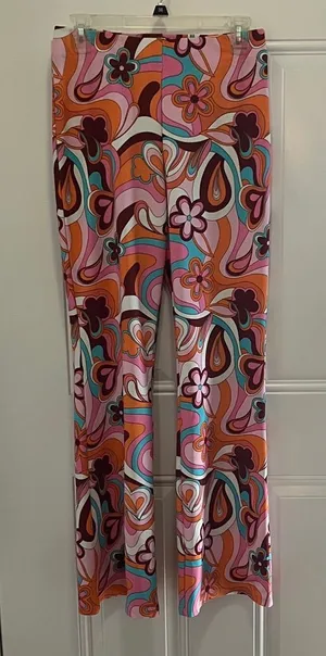FINAL MARKDOWN Garage Pink Brown Retro Look slacks Large thumbnail 1