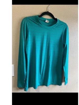 ZYIA ACTIVE Teal Chill Long Sleeve‎ T-Shirt Perforated Workout Top Size Small thumbnail 2
