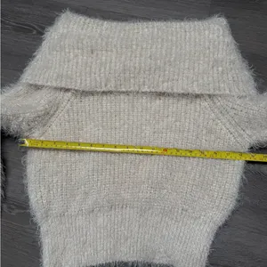 Cozy Fluffy Off-Shoulder Oversized Cream Sweater thumbnail 4