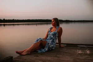 Blue and white floral dress thumbnail 2