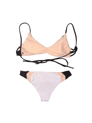 Zaful Cream/Black/White Color Block Bikini - Never Worn thumbnail 2