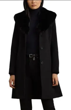 Lauren‎ Ralph Lauren Black Pea Coat thumbnail 1