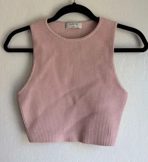 Aritzia Babaton Sculpt Knit Muscle Cropped Tank pink Stretch Size small thumbnail 1