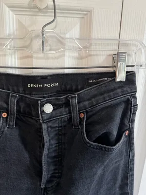 Aritzia Denim Forum The Arlo High Rise Straight 27L Black Size 25 thumbnail 3