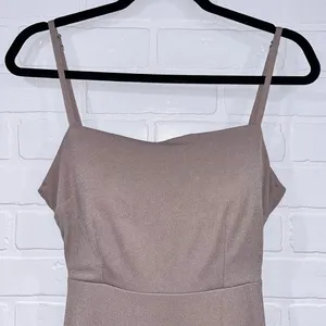 Birdy Grey Benny Dress in Crepe Taupe Bow Back Gown thumbnail 7