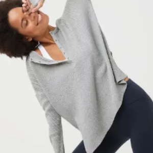 OFFLINE By Aerie Wow! Waffle Henley T-Shirt Size XL Gray thumbnail 1
