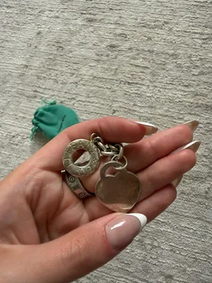 Tiffany & Co. Sterling Silver Toggle Charm Necklace with Teal Pouch thumbnail 6