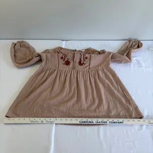 Embroidered Bohemian Tunic Blouse Balloon Sleeve Sz Small Boho Cottagecore Gauzy thumbnail 13