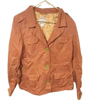 Old Navy Plus Size XXL Rust Button Front Denim Jean Jacket‎ thumbnail 1