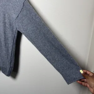 Free People Womens 100% Cashmere Cloudy Addie Sweater Large Gray Turtleneck thumbnail 3