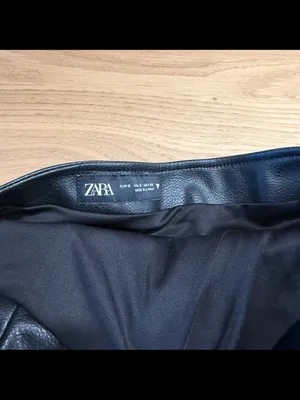 Zara Black Faux Leather Bustier Top with Belt Detail thumbnail 2