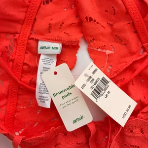 Aerie palm lace racerback padded bralette thumbnail 6