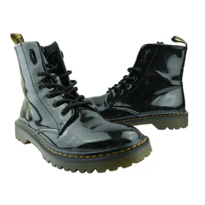 Dr‎ Martens Luana Combat Boots Womens 10 Black Patent Leather Glitter Sparkle thumbnail 2