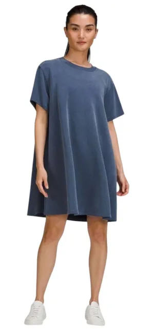 Lululemon Mineral Blue All Yours Softstreme T-Shirt Dress 10 thumbnail 1