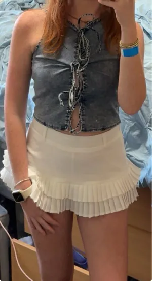 Denim tie up top Blue thumbnail 4