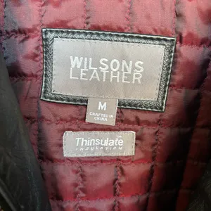 Wilsons Leather Black Zip Front Jacket Women’s Medium Genuine Leather Classic M thumbnail 2