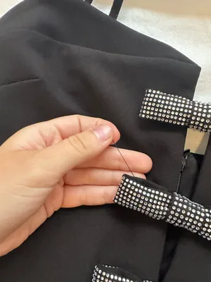 ZARA Bow Dress Black Mini thumbnail 4