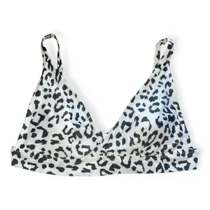 Aerie Womens Leopard Print Scoop Neck Triangle Bikini Top thumbnail 2
