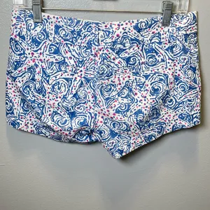 Lilly Pulitzer The Walsh Shorts Star Crush Starfish Blue Pink‎ Size 0 thumbnail 3