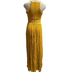Lulu's Small This Love Mustard Yellow Lace Maxi Dress Size S thumbnail 10