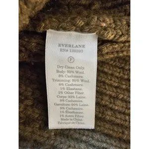 Everlane Womens Olive Green Wool Cashmere Mock Neck Pullover‎ Sweater Small thumbnail 4