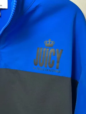 Juicy Couture 1/4 Zip Windbreaker Pullover Jacket Blue Black Stretch Y2K Fall XS thumbnail 4