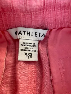 Athleta Retreat Linen High Rise Wide Leg Pant Pink XXS (SP25) thumbnail 6